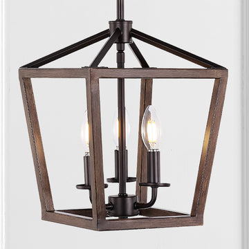 Oria 10" Iron Farmhouse Industrial Lantern LED Pendant - JONATHAN Y